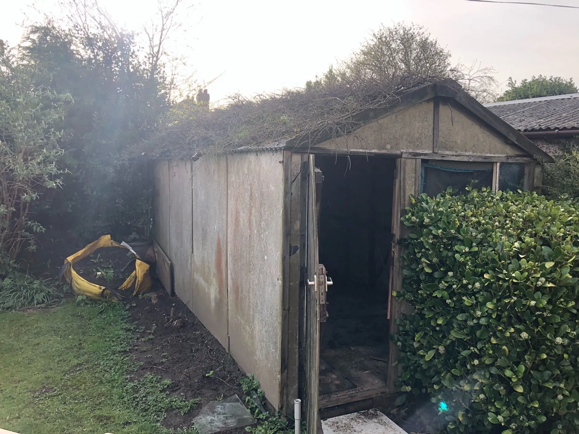 Before Asbestos Garage Roof Removal